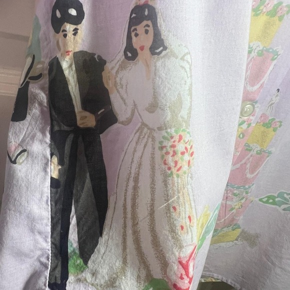 Nick & Nora Vintage Pajama Set in Love and Marriage Print, Women's Size XS - Picture 16 of 16